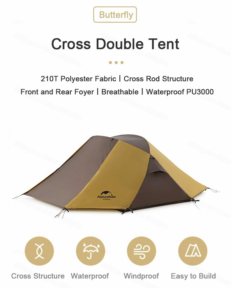 naturehike butterfly cross double tent nh21yw13206