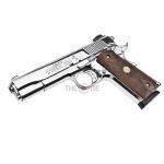 KUZEY M1911 COLT’S 100 YEAR GRIP Wood Shiny Silver – 03