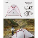 NATUREHIKE NH18K240-P – Hiby one big bedroom 2-3 man tent (Greywhite + mat 20D updated) 14